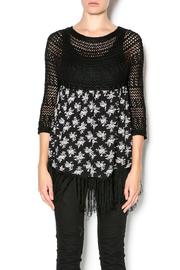  Floral Fringe Sweater