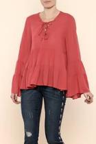  Bell Sleeve Lace-up Top