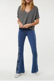  Panel-print Flare Pants
