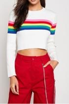  Rainbow Crop Sweater