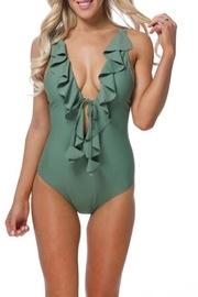  Tie Ruffle One-piece
