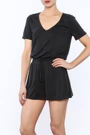 Black Ribbed Romper