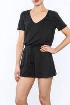  Black Ribbed Romper