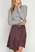  Crooked Suede Skirt