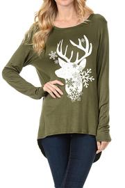  Deer & Snow Flake Festive Winter Top