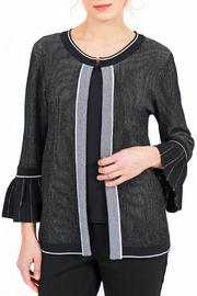  Mixed Media Ruffle Slv Cardi
