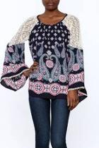  Paisley Ann Navy Top