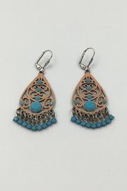  Peach & Turquoise Dangling Earring