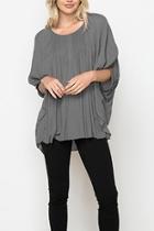  Pin-tucked Batwing Top
