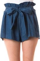  Denim Paperbag Tie Shorts