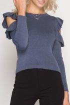  Cold Shoulder Sweater Top
