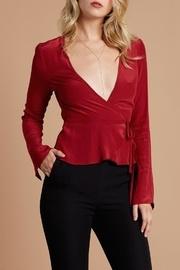  Bell-sleeve Wrap Blouse