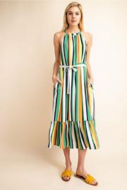  Multi Color Halter Midi Dress