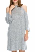 Grey Cold Shoulder Dress