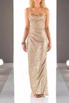 Strapless Sequins Gown