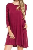  Solid Trapeze Dress