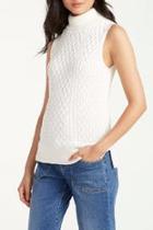  Sleeveless Cable Turtleneck Top