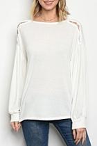  White Button Sweater