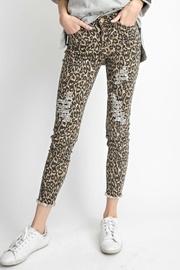  Leopard Denim Pants
