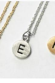  Dainty-disc Initial Necklace