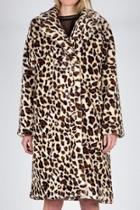  Leopard Faux Fur Maxi Coat