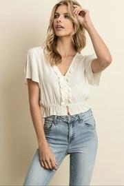  Ruffle Button-down Blouse