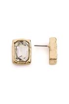  Framed-radiant-stone Stud Earrings