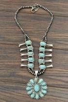  Squash-blossom Turquoise-stone Necklace