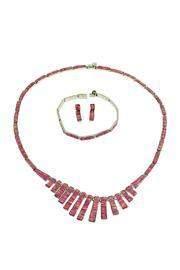  Red Opal Necklace Set