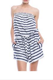  Striped Strapless Romper