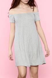  Gray Off-shoulder Dress