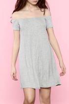  Gray Off-shoulder Dress