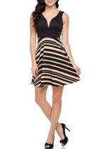  Stripe Skater Dress
