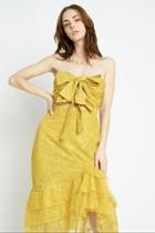  Strapless Mustard Dress