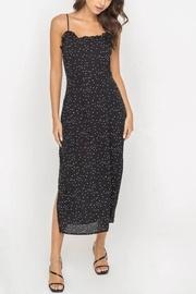  Ruffle Trim Midi-dress