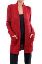  Red Knit Cardigan