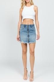  Distressed Zipper Skirt