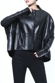  Drawstring Leather Jacket