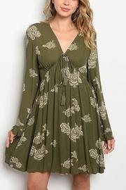  Olive Floral Sling Dress