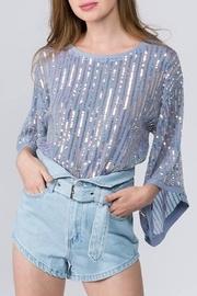  Sequin Mesh Blouse