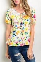  Multicolored Floral Top