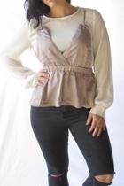  Contrast Layered Blouse