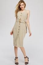  Button-up Belted Dress