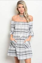  Black And White Off The Shoulder Dress