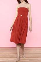  Red Strapless Minimal Dress