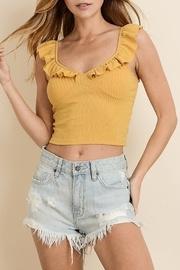  Ruffle Sleeve Crop Tank Top