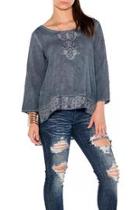 Embroidered Hi Lo Blouse