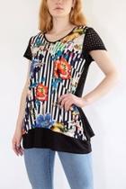  Black Floral T-shirt