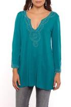  Embroidered Knit Tunic
