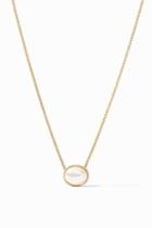  Verona Solitaire Necklace-gold Pearl